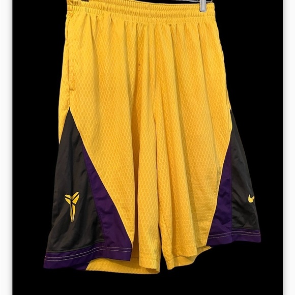 NIKE DRI FIT KOBE BRYANT LA LAKERS COLORS SHORTS Men Sz Large SWEET RARE 2014 - Picture 2 of 11
